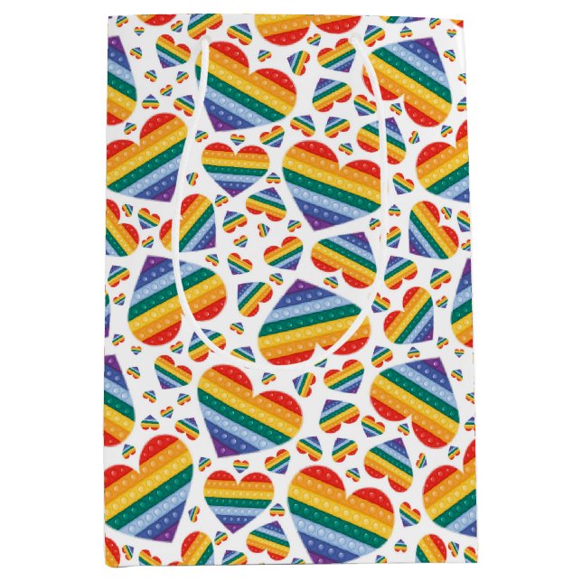 Rainbow Pride Hearts Gift Bag (Front)