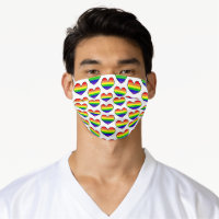 Pride Hearts Face Mask With Pocket for Filter Rainbow 