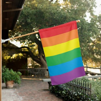 "rainbow Pride"  House Flag by iHave2Say at Zazzle
