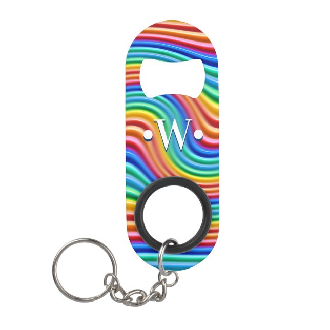 Rainbow Pride key ring bottle opener (Front)