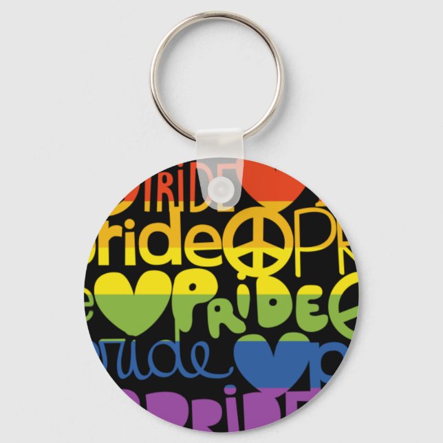 rainbow pride keychain (Front)