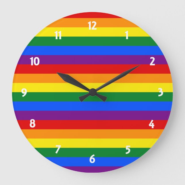 Rainbow Pride Large Clock (Front)