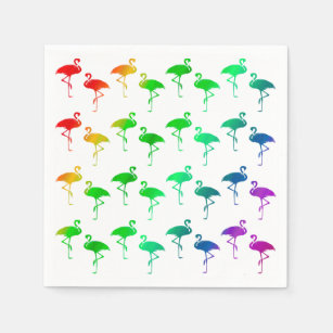 Rainbow Pride Lawn Flamingos Pattern Paper Napkins