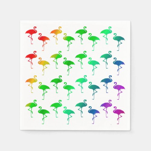 Rainbow Pride Lawn Flamingos Pattern Paper Napkins