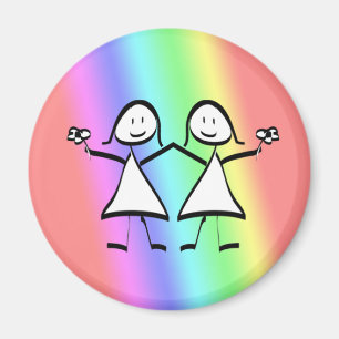 Rainbow Pride Lesbian Brides Magnet