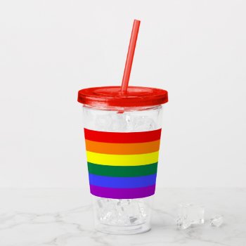 Rainbow Pride Lgbt Acrylic Tumbler by Neurotic_Designs at Zazzle