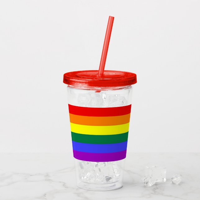 Rainbow Pride LGBT Acrylic Tumbler (Back Ice)