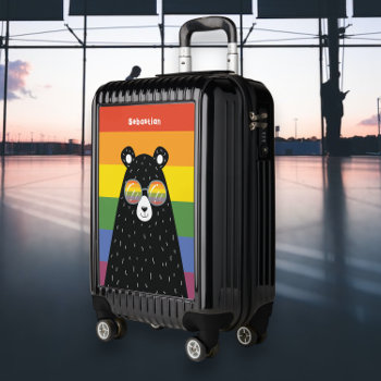 Rainbow Pride Lgbt Bear Personalized Luggage by Neurotic_Designs at Zazzle