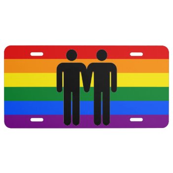 Rainbow Pride Lgbt Gay Couple License Plate by Angharad13 at Zazzle