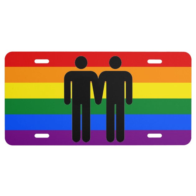 Love Is Love Rainbow Gay LGBT Pride full size aluminum vanity license plate 
