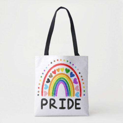 Rainbow Pride LGBTQ Crayon Doodle Tote Bag