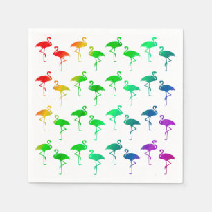 Rainbow Pride LGBTQ Flamingos Pattern Paper Napkins