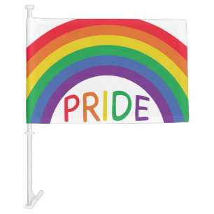 Rainbow Pride LGBTQ+ support Car Flag