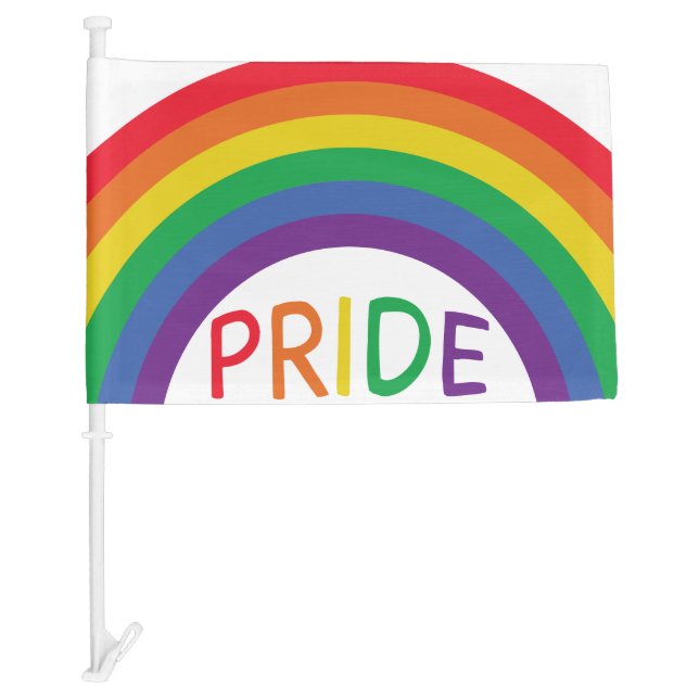 Rainbow Pride LGBTQ+ support Car Flag (Front)