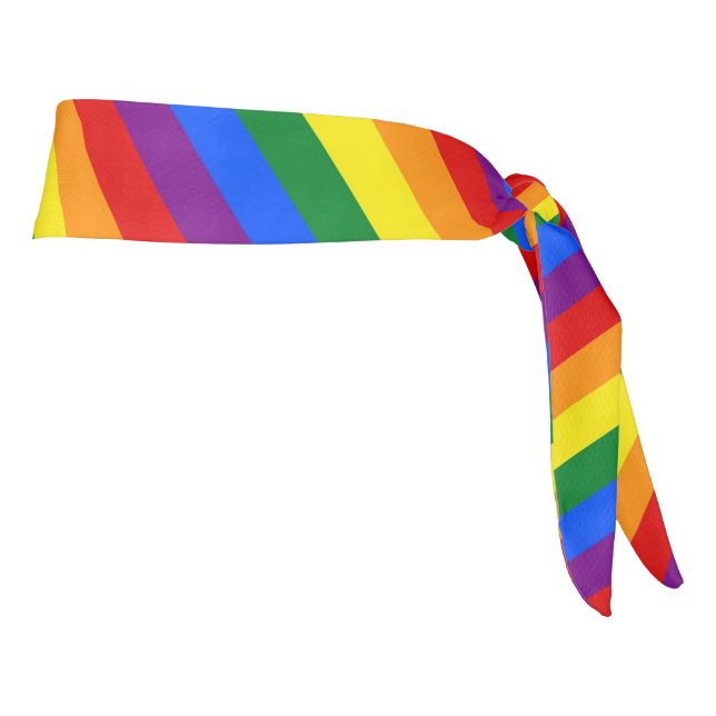 Rainbow PRIDE LGBTQA+  Tie Headband (Rotate 90)