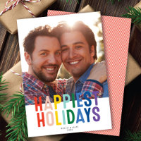 Rainbow Pride LGTBQ Happiest Holidays | Photo Card