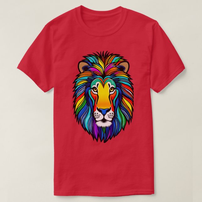 Rainbow Pride Lion 14 T-Shirt (Design Front)