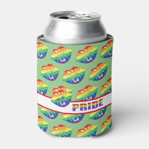Rainbow Pride Lips Can Cooler