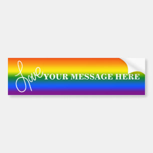 Rainbow Pride Love Bumper Sticker