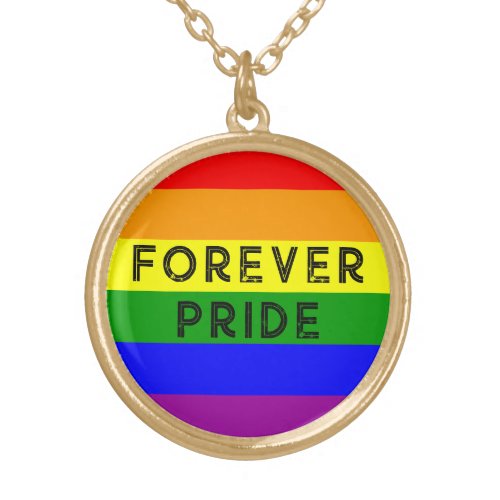 Rainbow Pride Love Gold Plated Necklace