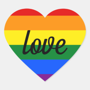 Rainbow Pride Love Heart Sticker