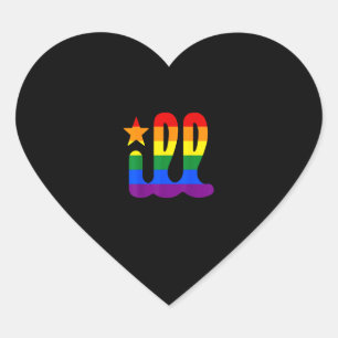 Rainbow Pride Love ill Philadelphia Philly Gay Pri Heart Sticker