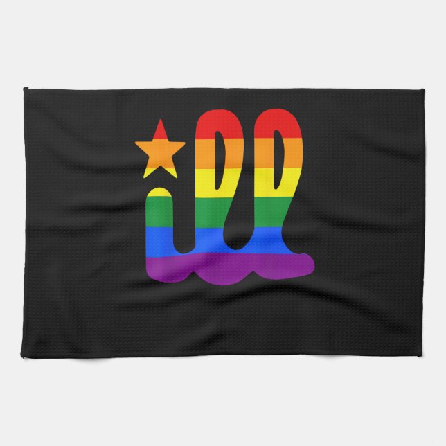 Rainbow Pride Love ill Philadelphia Philly Gay Pri Kitchen Towel (Horizontal)