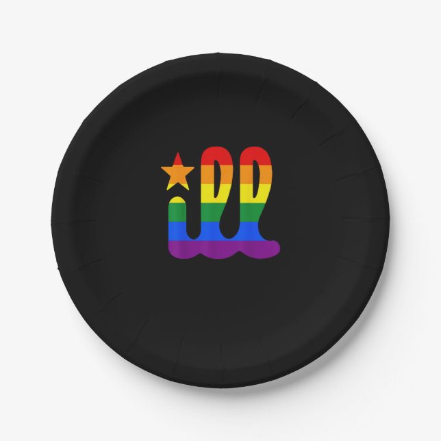 Rainbow Pride Love ill Philadelphia Philly Gay Pri Paper Plates (Front)