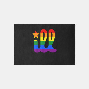 Rainbow Pride Love ill Philadelphia Philly Gay Pri Rug