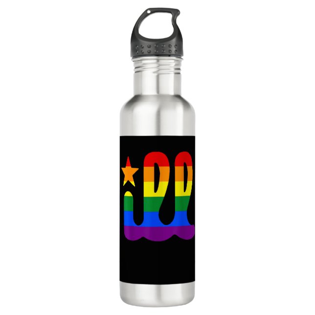 Rainbow Pride Love ill Philadelphia Philly Gay Pri Stainless Steel Water Bottle (Front)