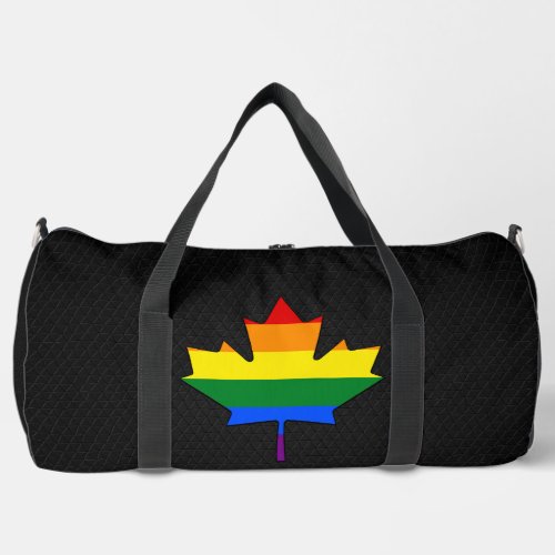 Rainbow pride maple leaf  duffle bag