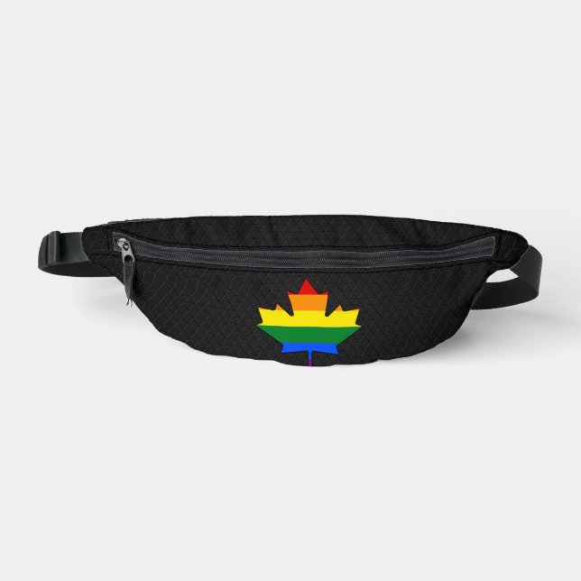 Rainbow pride maple leaf  fanny pack (Front)