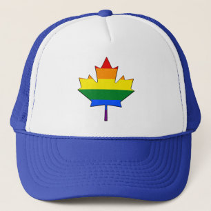 Rainbow pride maple leaf Hat