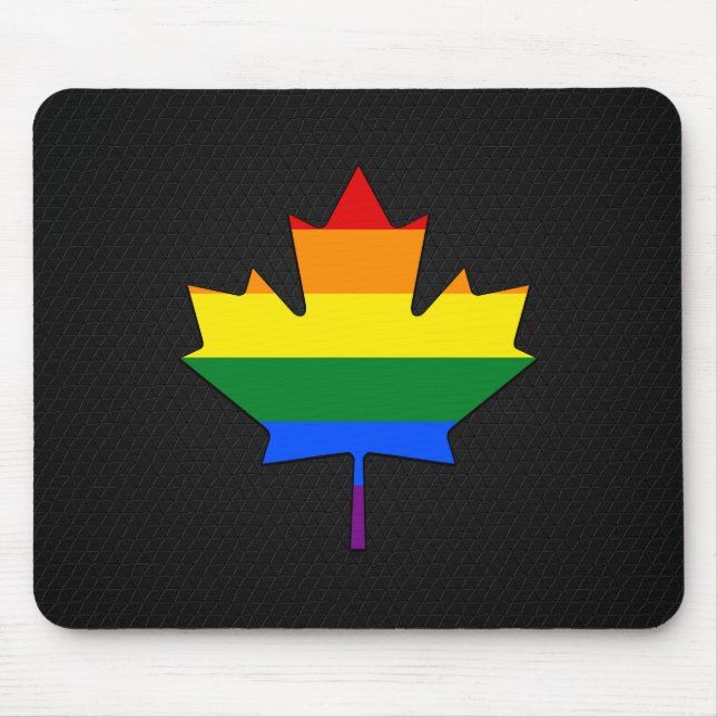 Rainbow pride maple leaf  mouse pad (Front)