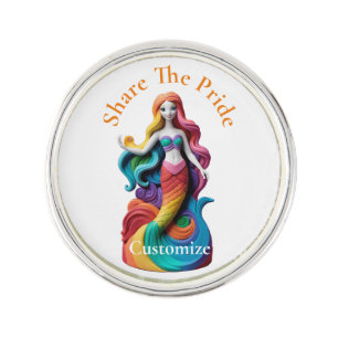 Rainbow Pride Mermaid Thunder_Cove Lapel Pin