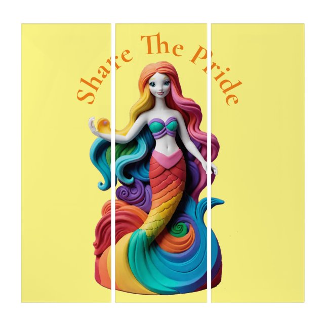 Rainbow Pride Mermaid Thunder_Cove  Triptych (Front)