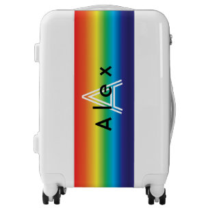 Rainbow Pride Modern Custom Monogram Cute Trendy K Luggage