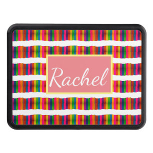 Rainbow pride month back to school add name text hitch cover