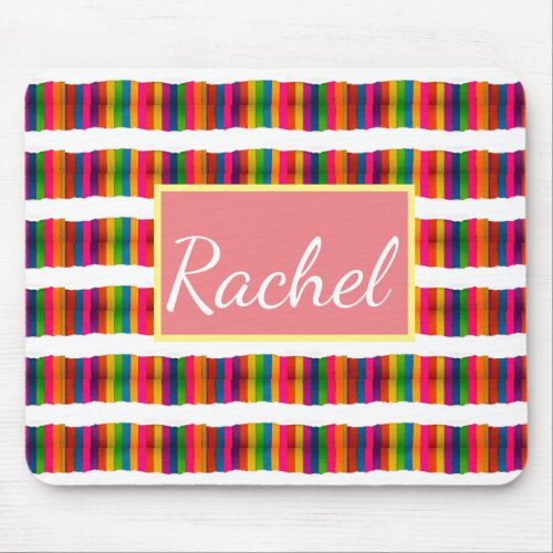 Rainbow pride month back to school add name text mouse pad