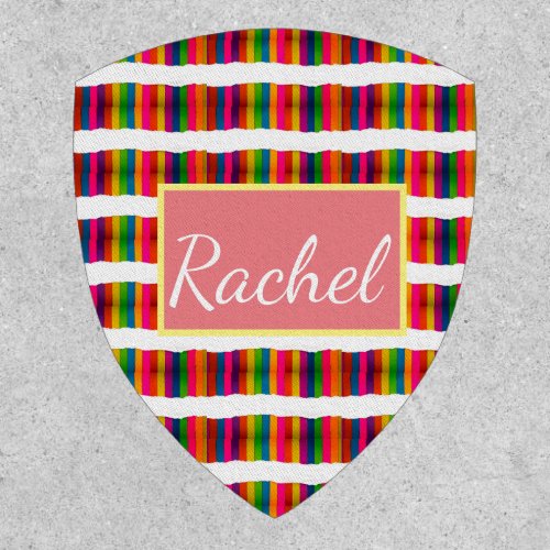 Rainbow pride month back to school add name text patch