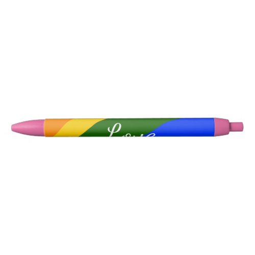 Rainbow pride month love add name text art black ink pen