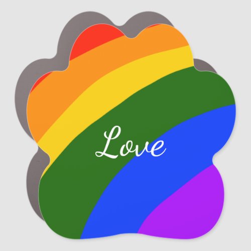 Rainbow pride month love add name text art car magnet