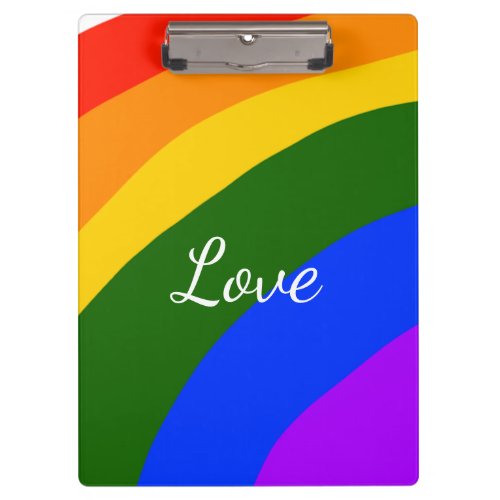 Rainbow pride month love add name text art clipboard