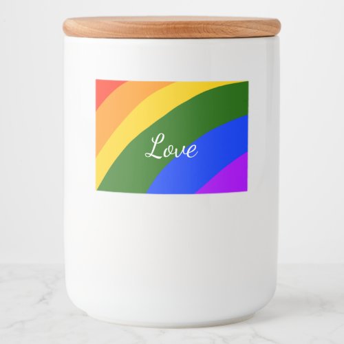 Rainbow pride month love add name text art food label