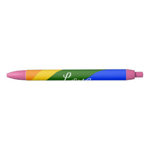 Rainbow pride month love add name text art pen