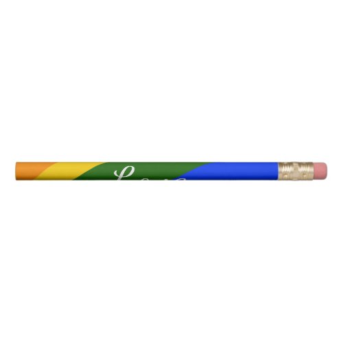 Rainbow pride month love add name text art pencil