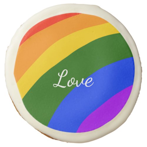 Rainbow pride month love add name text art sugar cookie