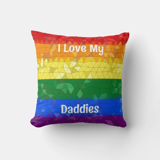 Rainbow Pride Mosaic Flag Throw Pillow (Front)