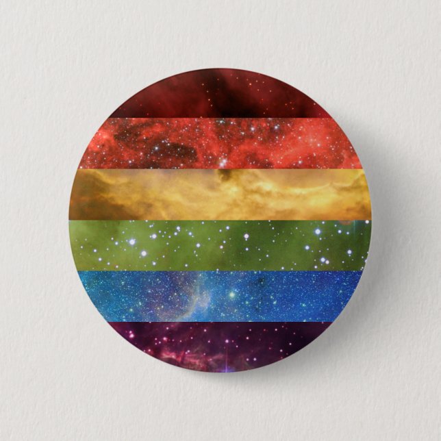 Rainbow pride nebula flag pin (Front)