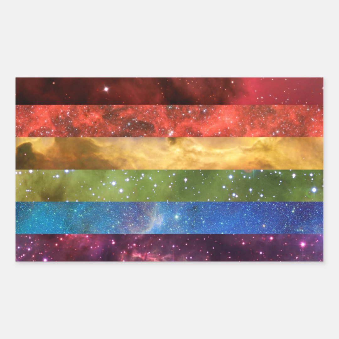 Rainbow Pride Nebula Flag Stickers Zazzle